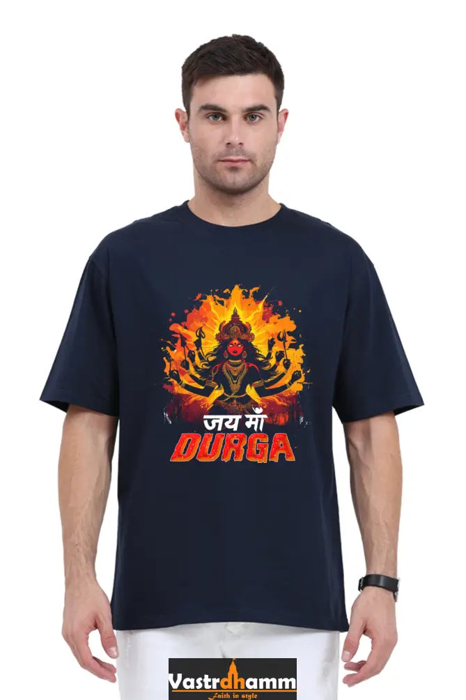 Maa Durga Protector Oversized Classic T-Shirts for Men Vastrdhamm