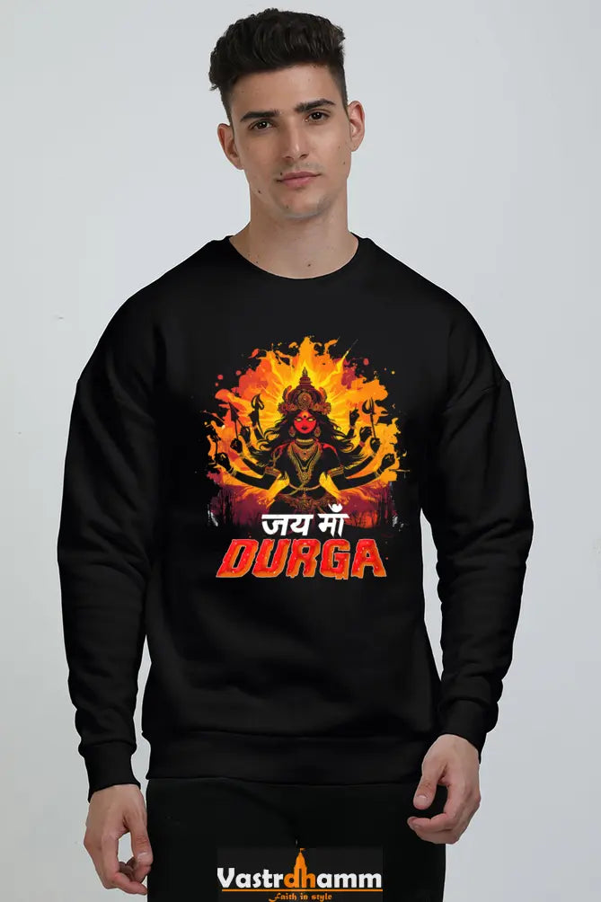 Maa Durga Protector Oversized Sweatshirt T-Shirts for Men Vastrdhamm