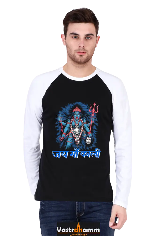 Maa Durga Spirit Raglan Full Sleeve T-Shirts for Men Vastrdhamm