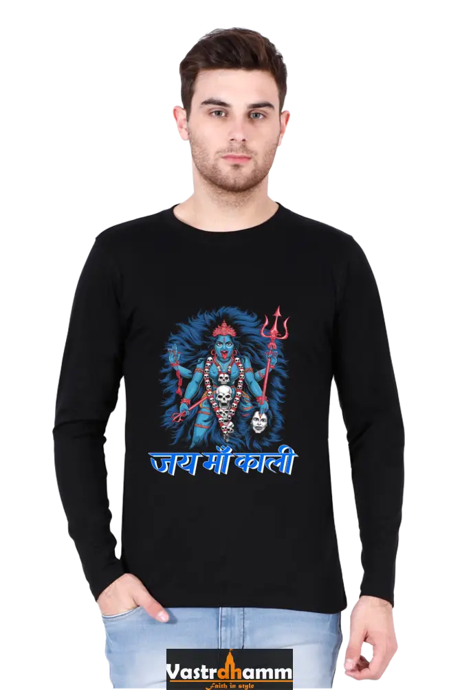 Maa Durga Spirit Round Neck Full Sleeve T-Shirts for Men Vastrdhamm