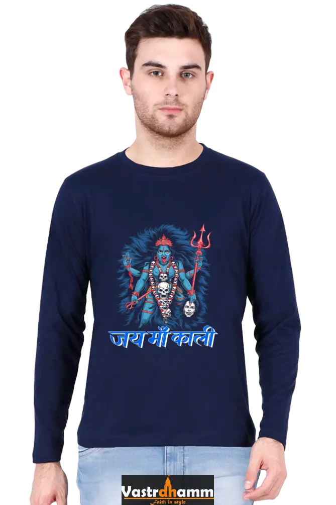 Maa Durga Spirit Round Neck Full Sleeve T-Shirts for Men Vastrdhamm