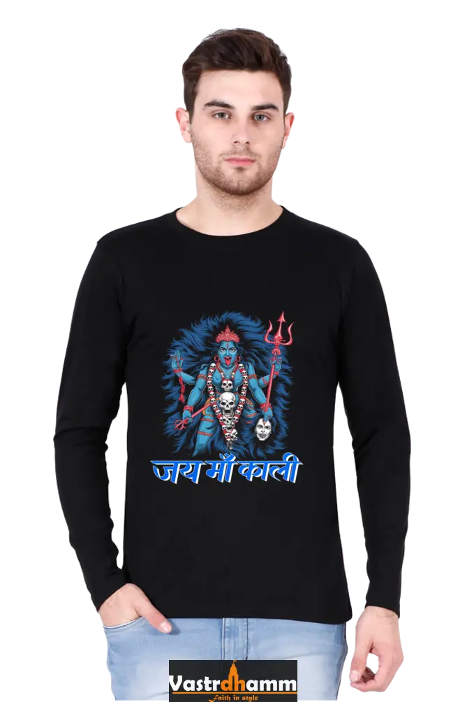 Maa Durga Spirit Round Neck Full Sleeve T-Shirts for Men Vastrdhamm