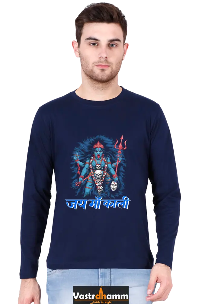 Maa Durga Spirit Round Neck Full Sleeve T-Shirts for Men Vastrdhamm