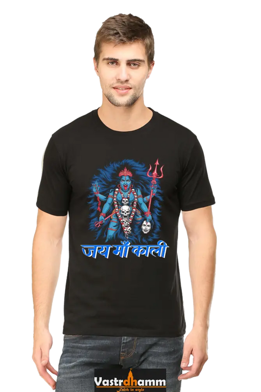 Maa Durga Spirit Round Neck Half Sleeve Classic T-Shirts for Men Vastrdhamm