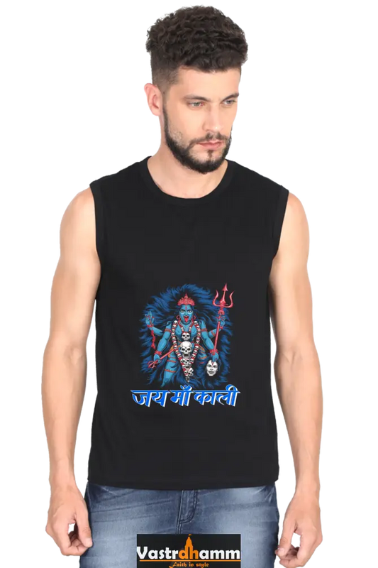 Maa Durga Spirit Round Neck Sleeveless T-Shirts for Men Vastrdhamm