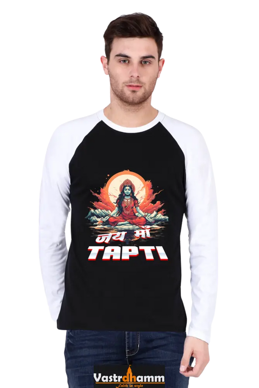 Maa Durga Strength Raglan Full Sleeve T-Shirts for Men Vastrdhamm