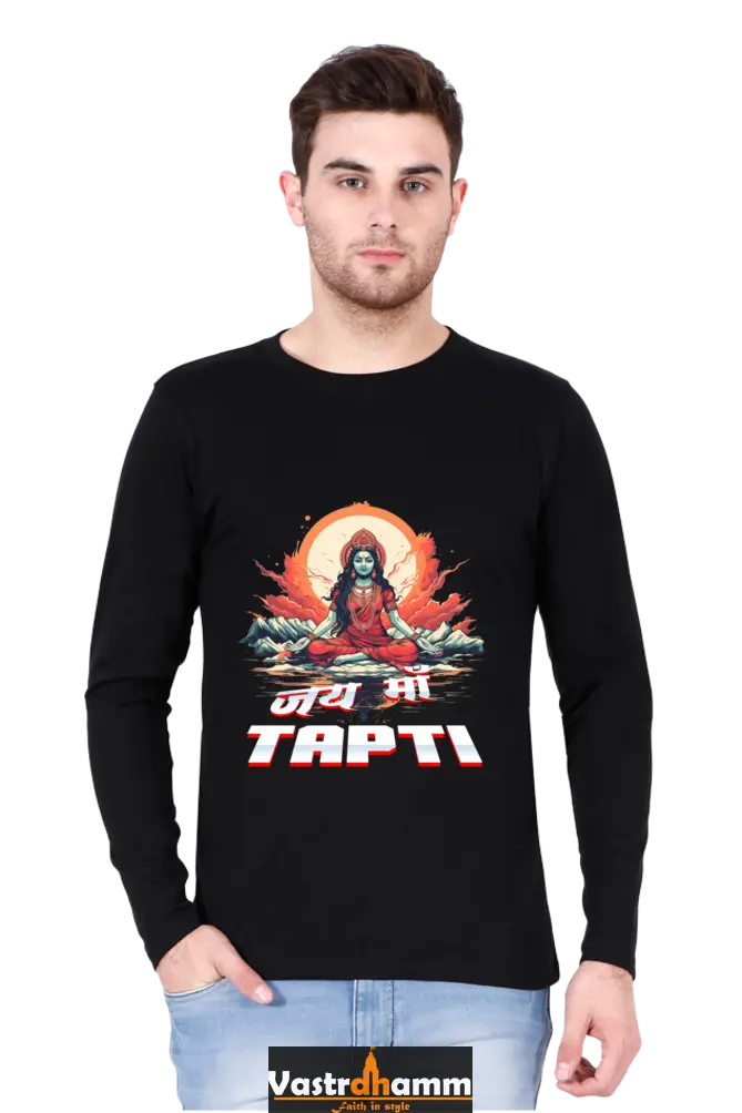 Maa Durga Strength Round Neck Full Sleeve T-Shirts for Men Vastrdhamm