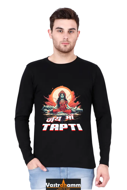 Maa Durga Strength Round Neck Full Sleeve T-Shirts for Men Vastrdhamm