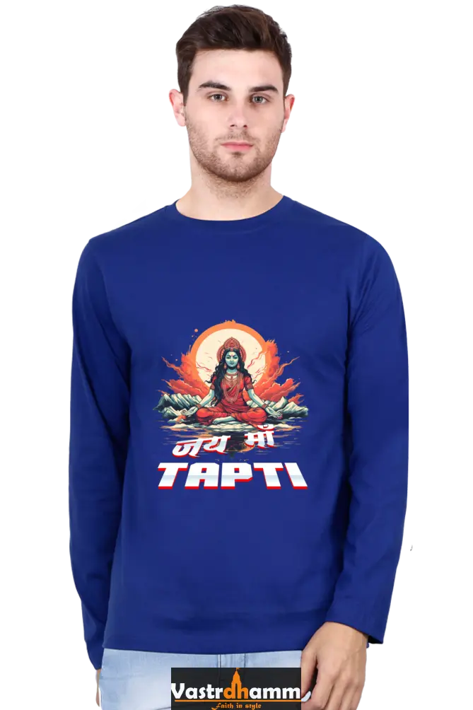 Maa Durga Strength Round Neck Full Sleeve T-Shirts for Men Vastrdhamm