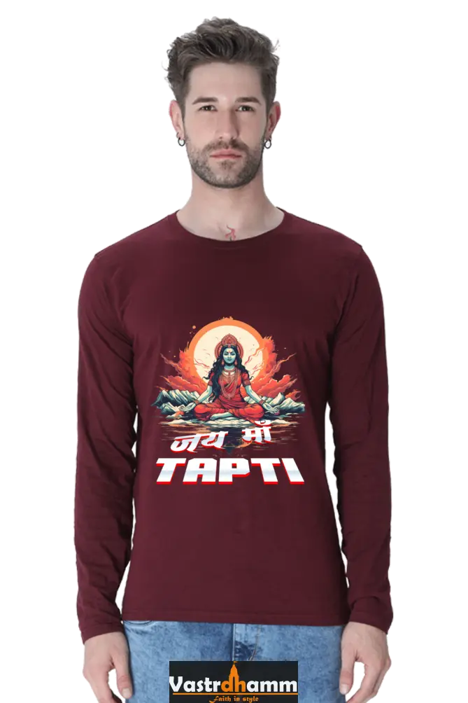 Maa Durga Strength Round Neck Full Sleeve T-Shirts for Men Vastrdhamm