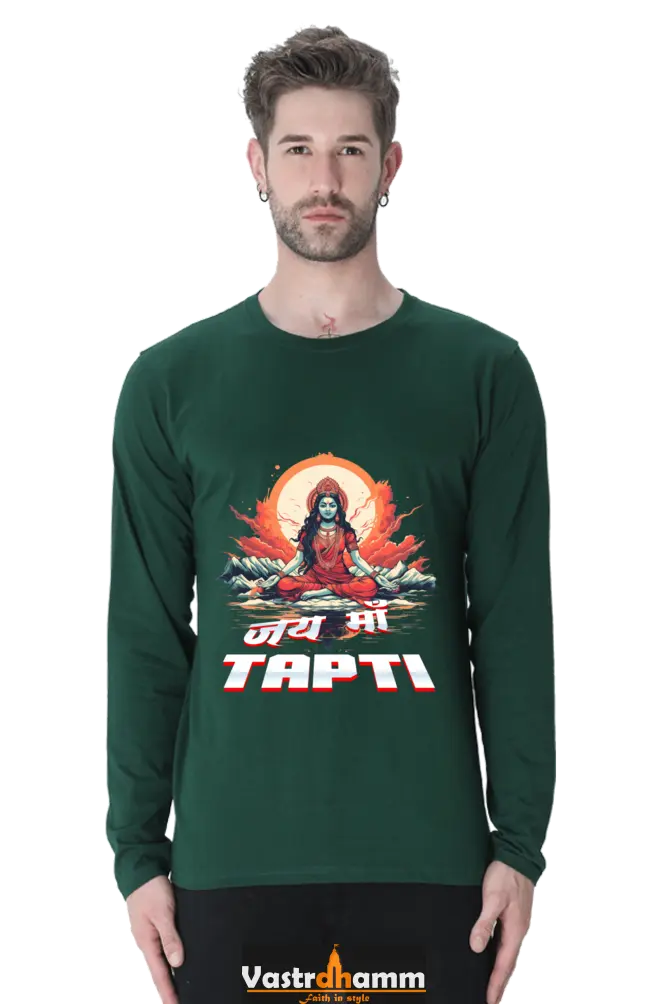 Maa Durga Strength Round Neck Full Sleeve T-Shirts for Men Vastrdhamm