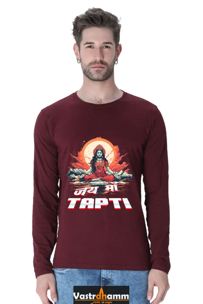 Maa Durga Strength Round Neck Full Sleeve T-Shirts for Men Vastrdhamm