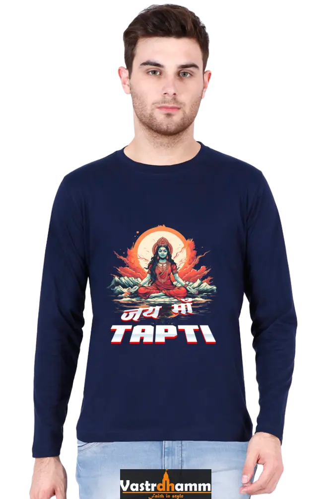 Maa Durga Strength Round Neck Full Sleeve T-Shirts for Men Vastrdhamm