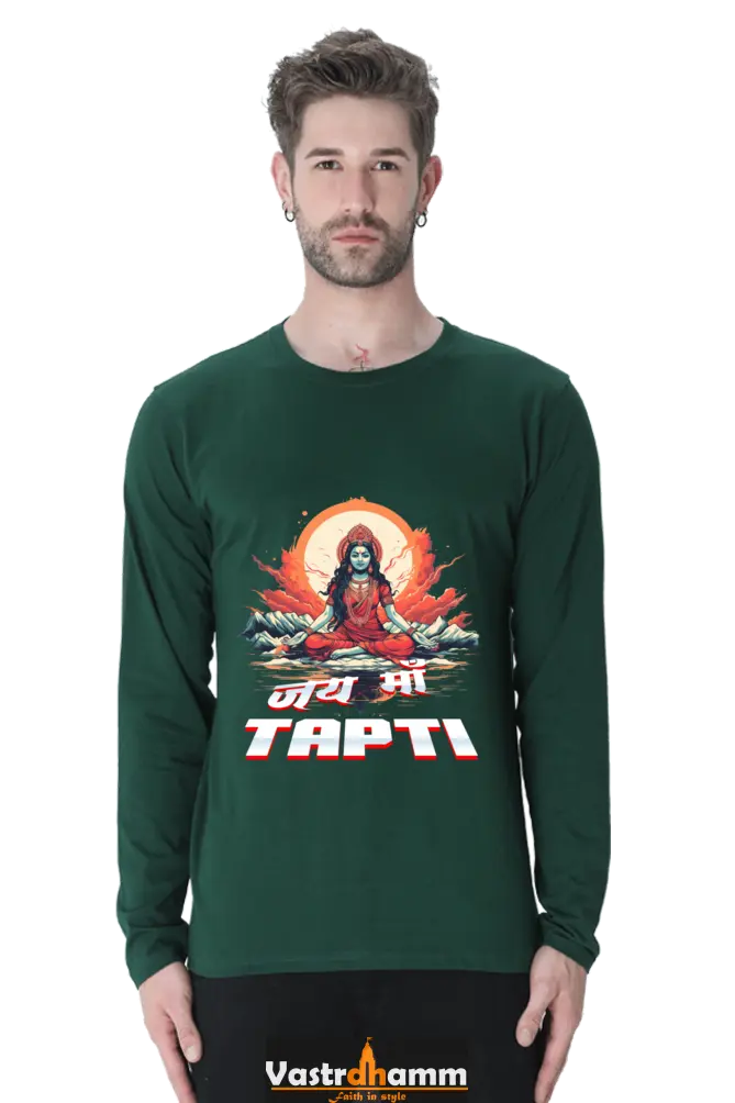 Maa Durga Strength Round Neck Full Sleeve T-Shirts for Men Vastrdhamm