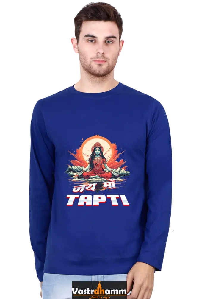 Maa Durga Strength Round Neck Full Sleeve T-Shirts for Men Vastrdhamm