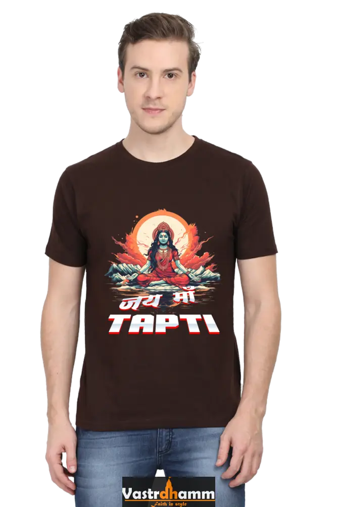 Maa Durga Strength Round Neck Half Sleeve Classic T-Shirts for Men Vastrdhamm