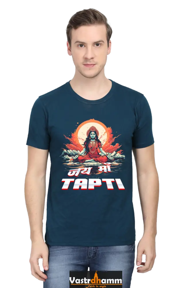 Maa Durga Strength Round Neck Half Sleeve Classic T-Shirts for Men Vastrdhamm