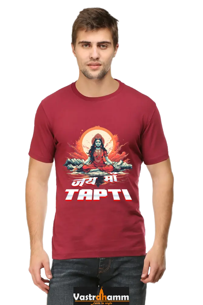 Maa Durga Strength Round Neck Half Sleeve Classic T-Shirts for Men Vastrdhamm