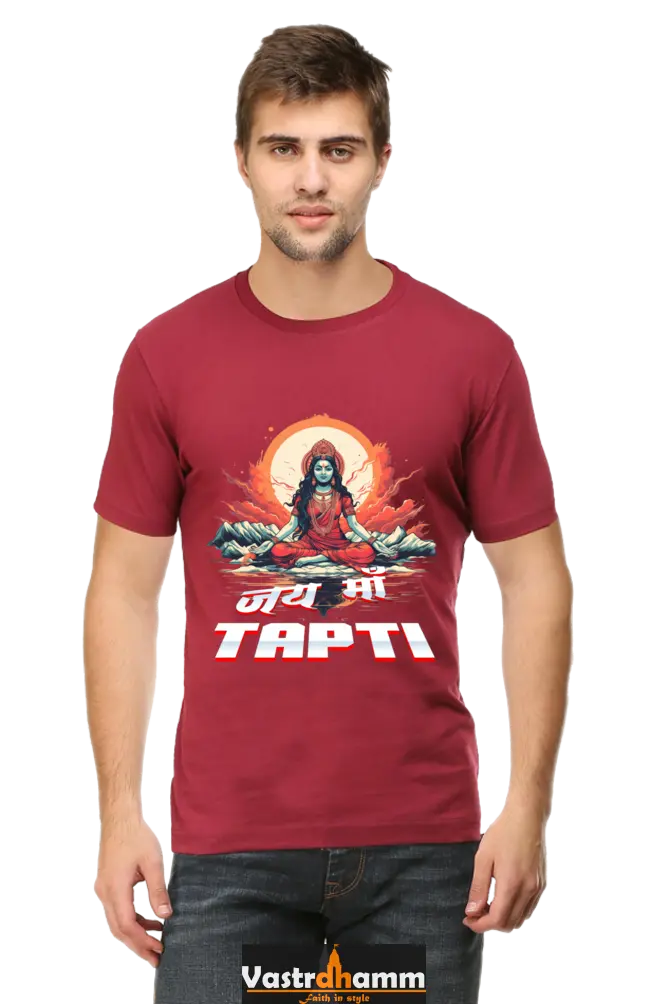 Maa Durga Strength Round Neck Half Sleeve Classic T-Shirts for Men Vastrdhamm