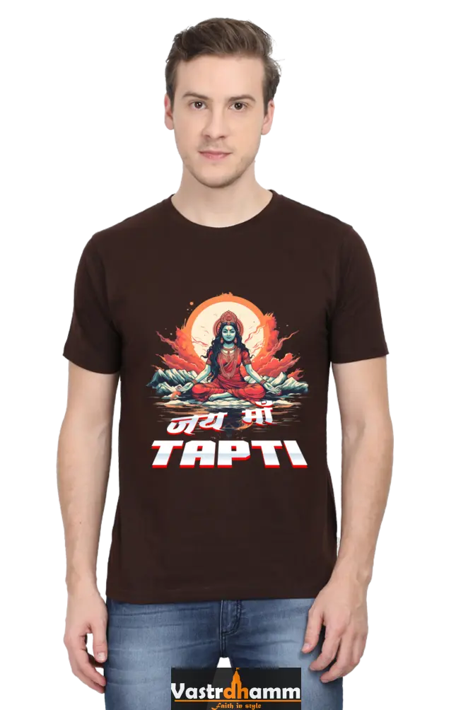 Maa Durga Strength Round Neck Half Sleeve Classic T-Shirts for Men Vastrdhamm