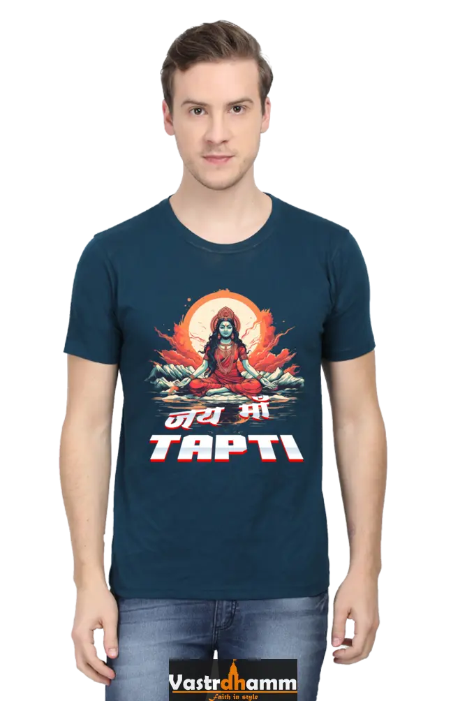 Maa Durga Strength Round Neck Half Sleeve Classic T-Shirts for Men Vastrdhamm