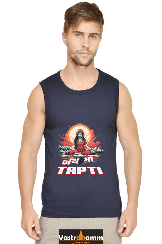 Maa Durga Strength Round Neck Sleeveless T-Shirts for Men Vastrdhamm