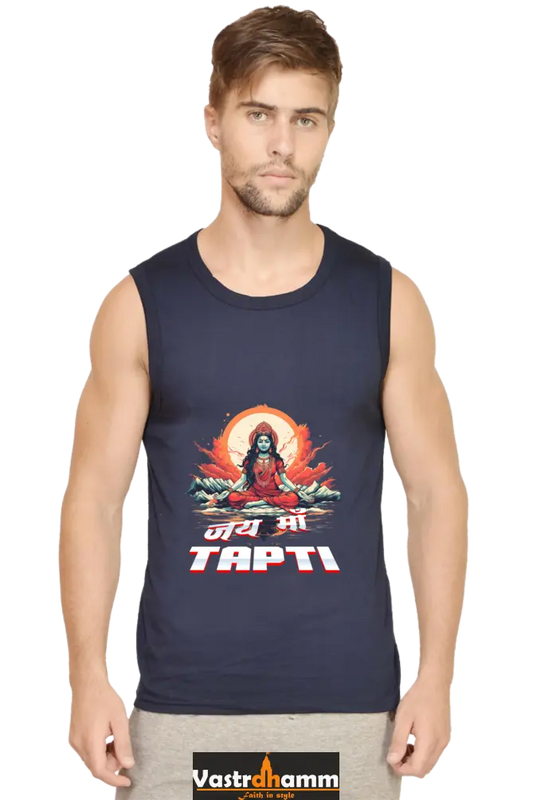 Maa Durga Strength Round Neck Sleeveless T-Shirts for Men Vastrdhamm