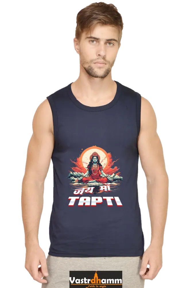 Maa Durga Strength Round Neck Sleeveless T-Shirts for Men Vastrdhamm