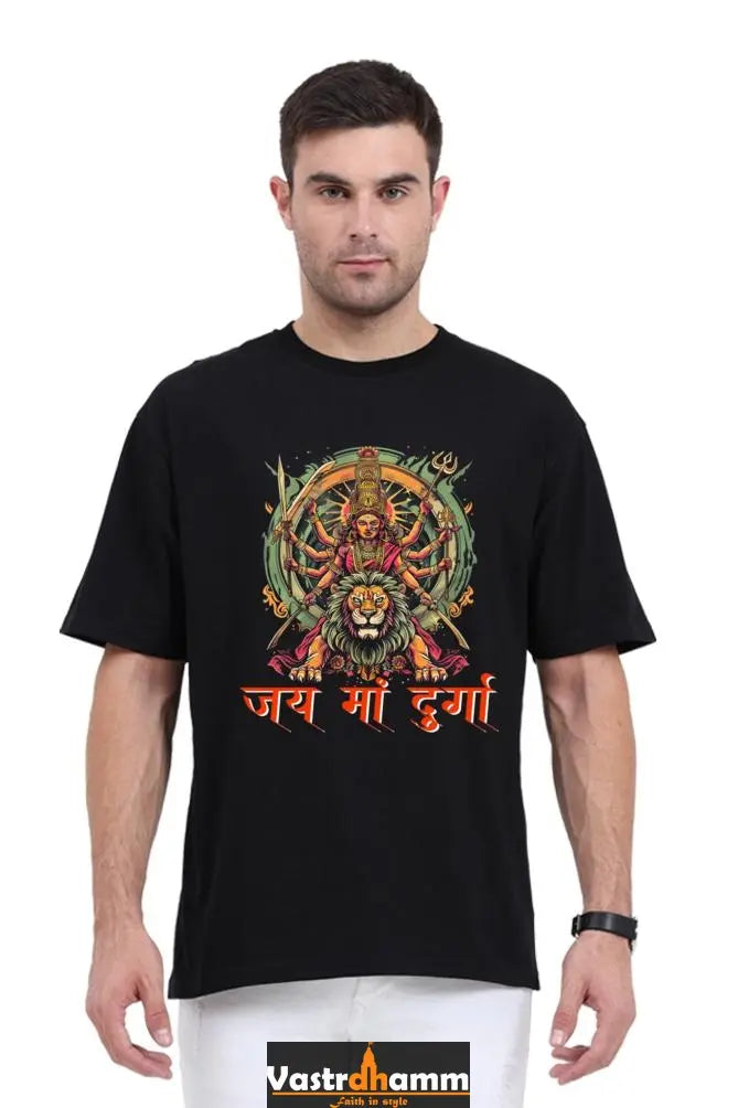 Maa Durga Victory Oversized Classic T-Shirts for Men Vastrdhamm