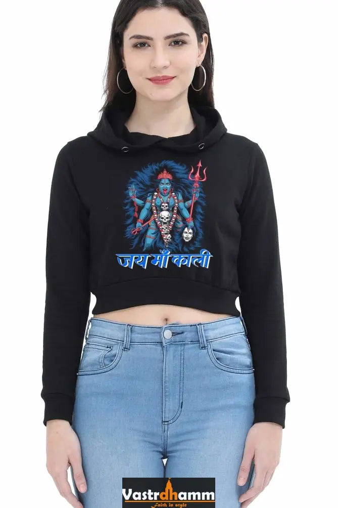 Maa Durga VictoryCrop Hoodies for Women Vastrdhamm