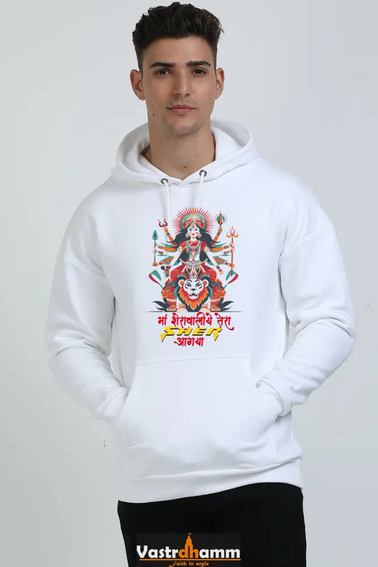 Maa Durga Warrior Oversized Hooded Sweatshirt T-Shirts for Men Vastrdhamm
