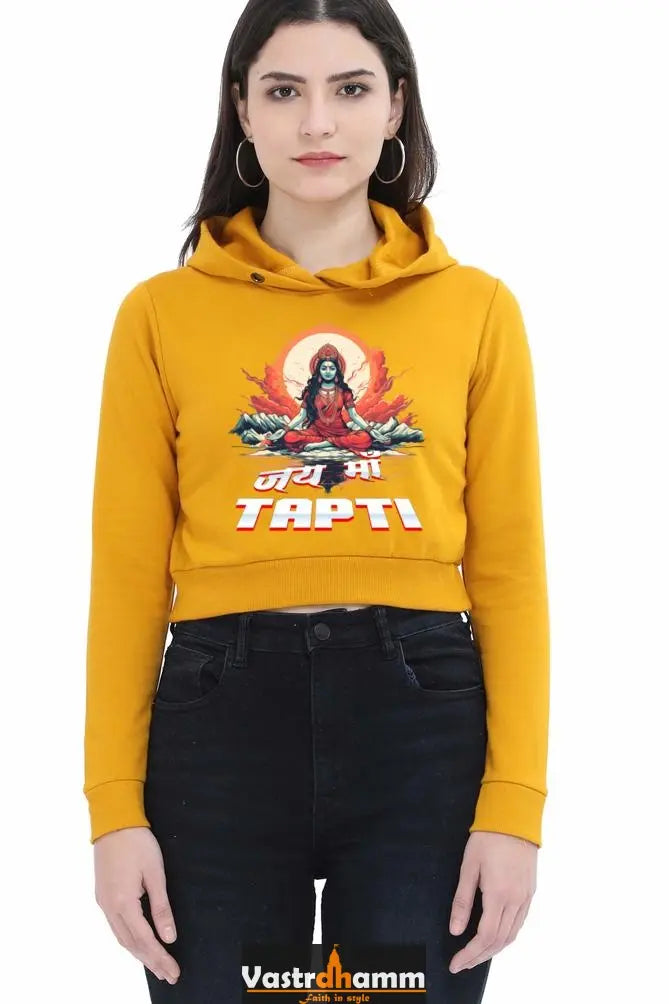 Maa Durga WarriorCrop Hoodies for Women Vastrdhamm