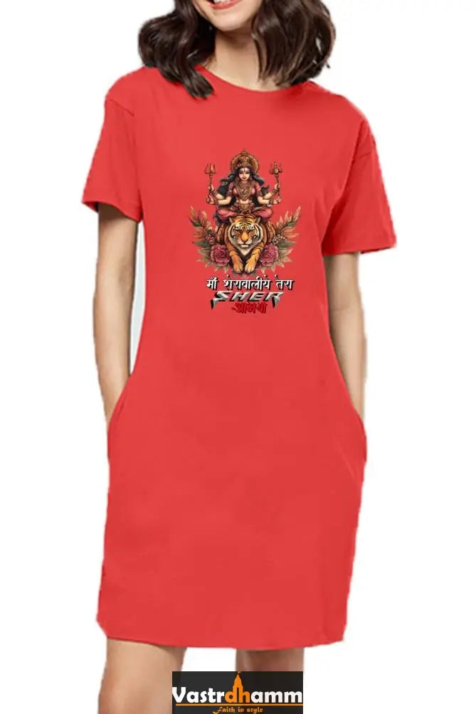 Maa Durga WarriorT-Shirts Dress for Women Vastrdhamm