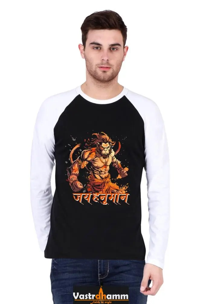 Majestic Hanuman Ji Raglan T-shirt Vastrdhamm