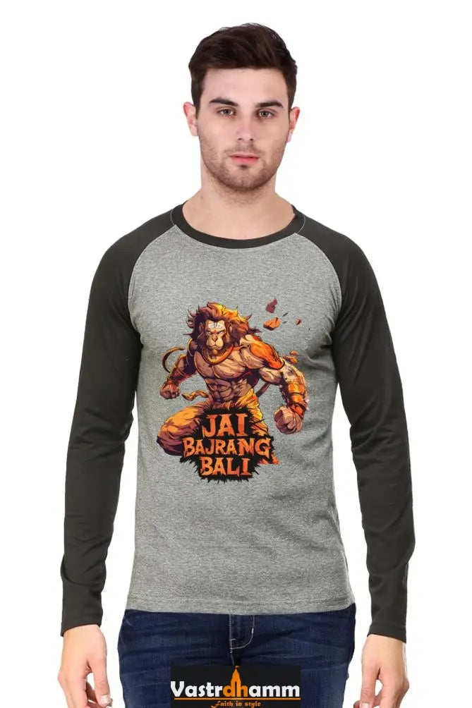 Mighty Hanuman Ji Raglan T-shirt Vastrdhamm