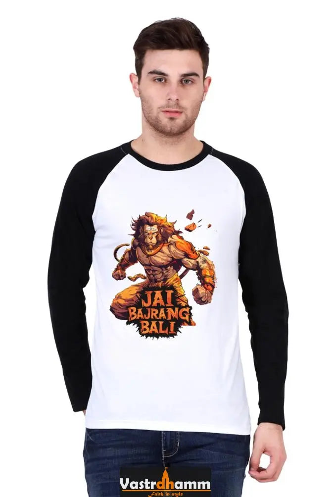 Mighty Hanuman Ji Raglan T-shirt Vastrdhamm