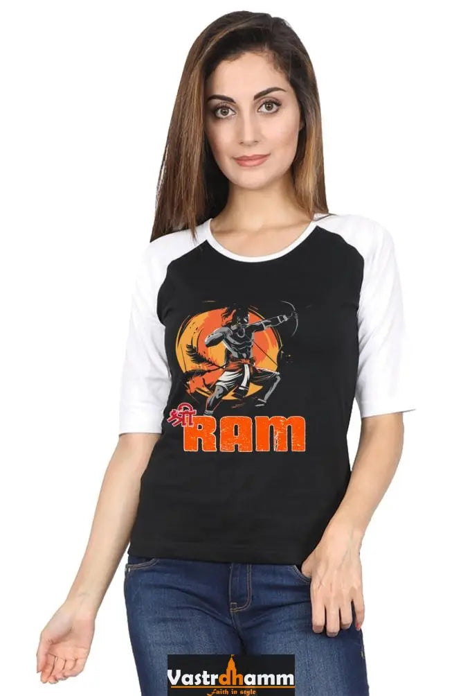 Ram Ji Ayodhya Pride Raglan Full Sleeve T-Shirts for Women Vastrdhamm