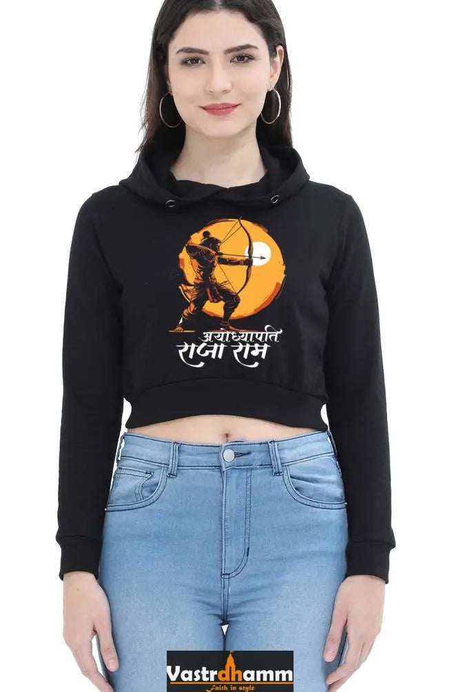 Ram Ji Bhakti Crop Hoodies for Women Vastrdhamm