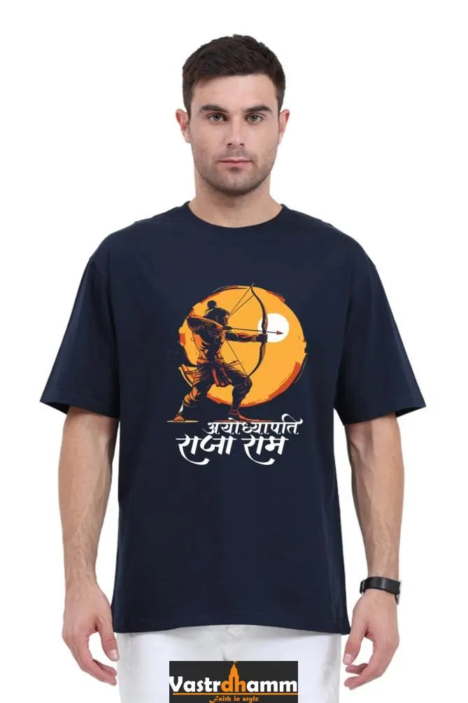 Ram Ji Bhakti Oversized Classic T-Shirts  for Men Vastrdhamm