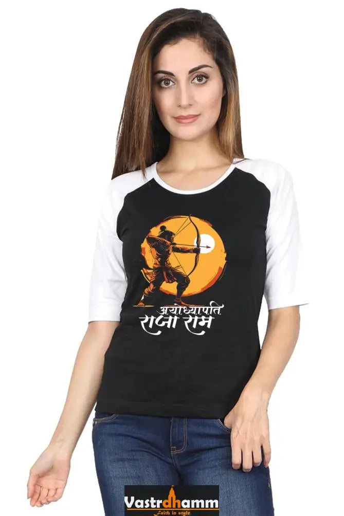 Ram Ji Bhakti Raglan Full Sleeve T-Shirts for Women Vastrdhamm