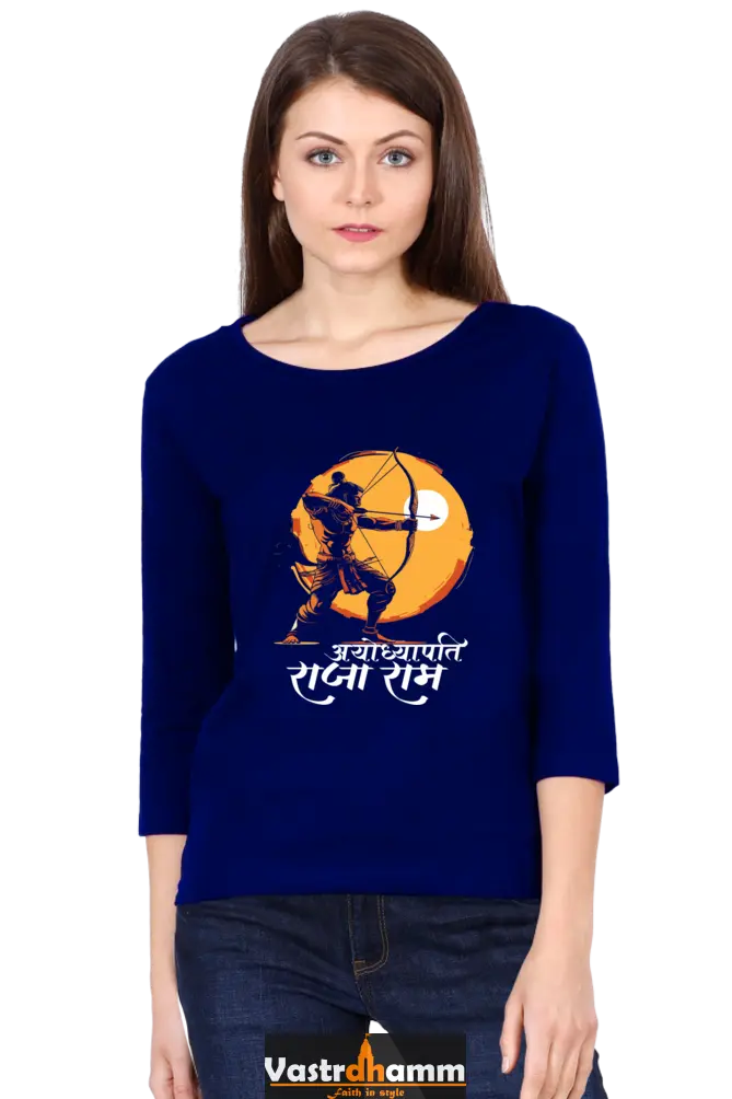 Ram Ji Bhakti Round Neck Full Sleeve T-Shirts for Women Vastrdhamm