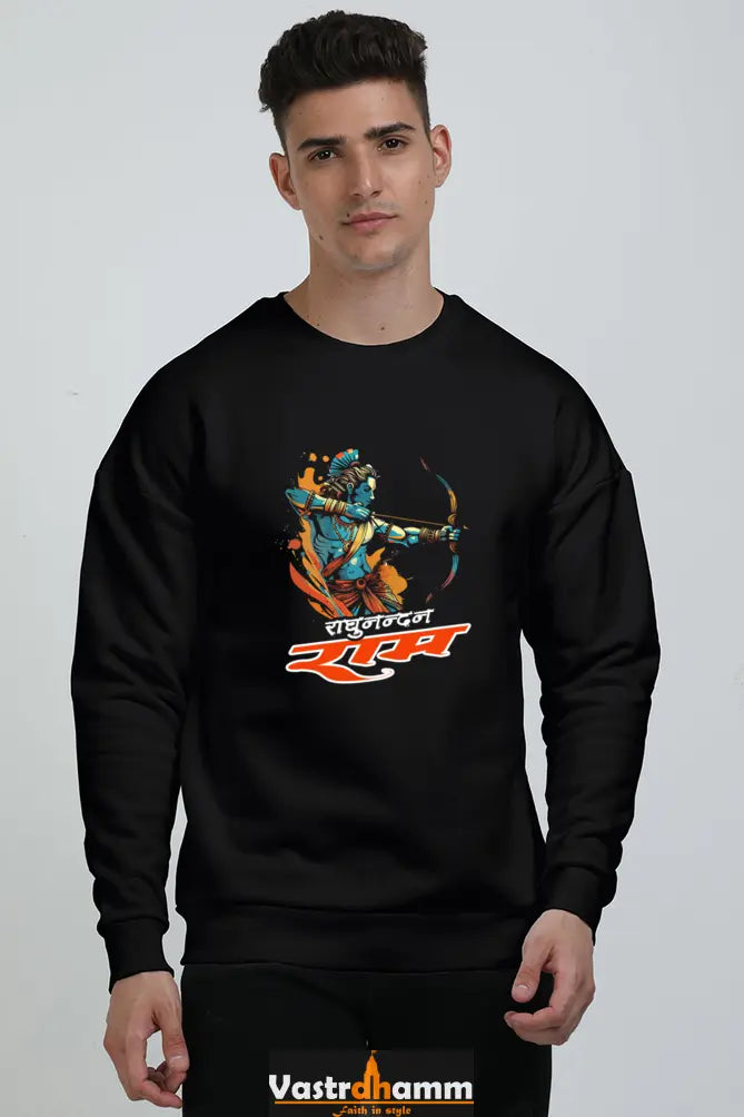 Ram Ji Cosmic Bow Oversized Sweatshirt T-Shirts  for Men Vastrdhamm