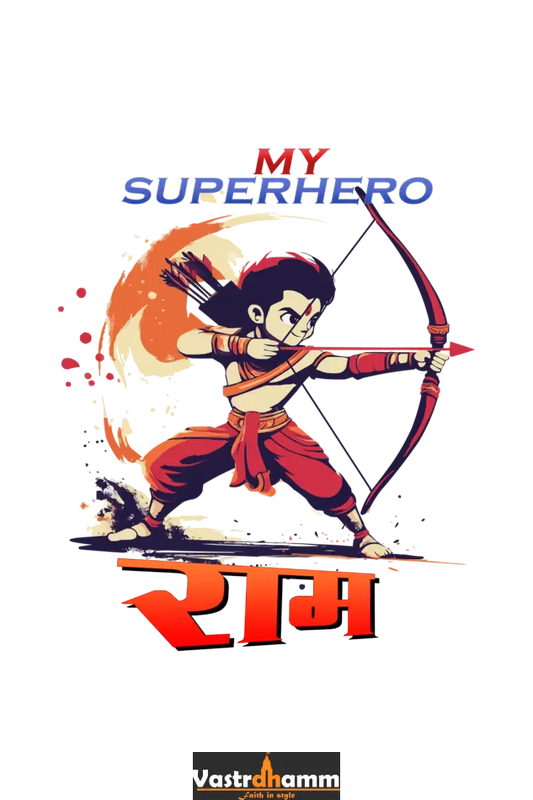 Ram Ji Devotion Round Neck Half Sleeve Classic T-Shirts for Girl Vastrdhamm
