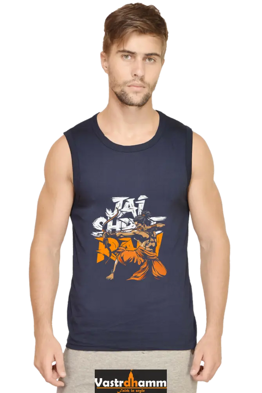 Ram Ji Dharma Protector Round Neck Sleeveless T-Shirts  for Men Vastrdhamm