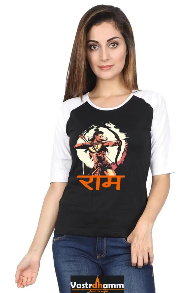 Ram Ji Divine Grace Raglan Full Sleeve T-Shirts for Women Vastrdhamm