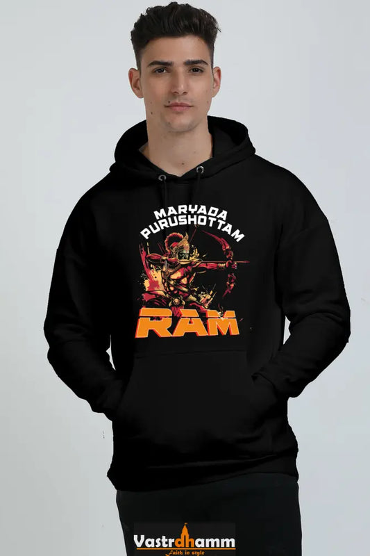 Ram Ji Divine Protector Oversized Hooded Sweatshirt T-Shirts  for Men Vastrdhamm