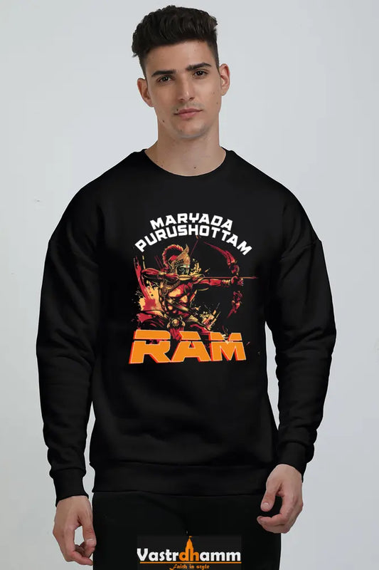 Ram Ji Divine Protector Oversized Sweatshirt T-Shirts  for Men Vastrdhamm