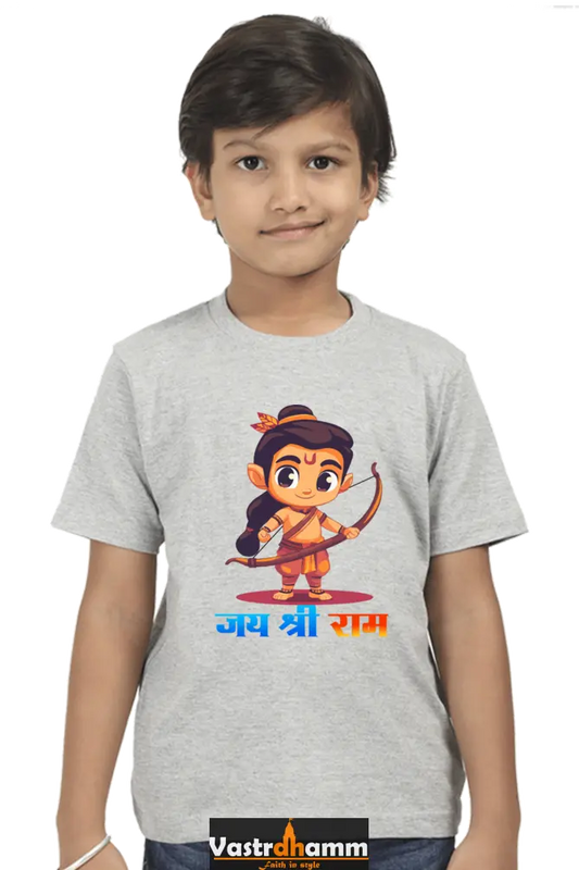 Ram Ji Divine Protector Round Neck Half Sleeve Classic T-Shirts for Boy Vastrdhamm