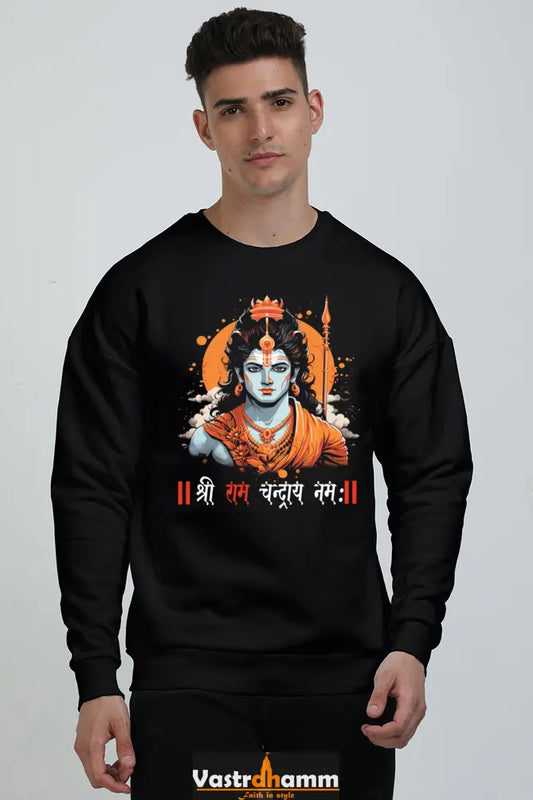 Ram Ji Divine Warrior Oversized Sweatshirt T-Shirts  for Men Vastrdhamm