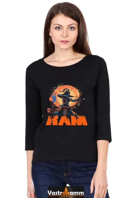 Ram Ji Maryada Purushottam Round Neck Full Sleeve T-Shirts for Women Vastrdhamm